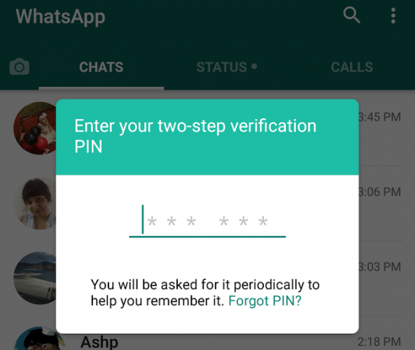 WhatsApp 2 Step Verification